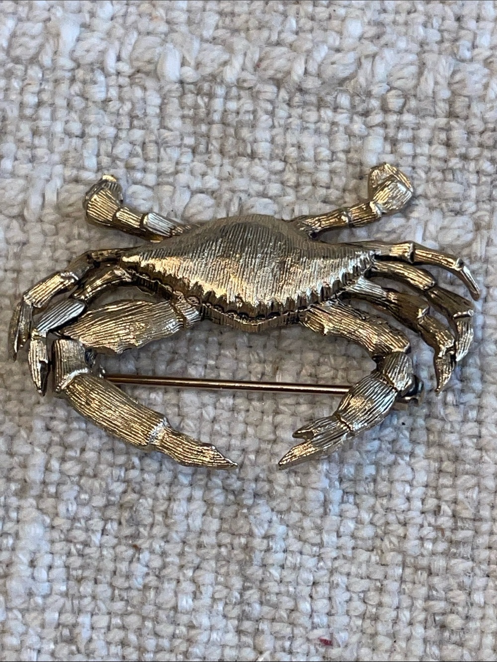 Gold-Tone Jolle vintage Crab Lapel Pin Brooch